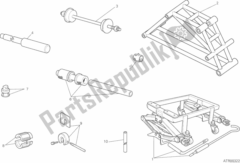 Todas las partes para Taller De Herramientas De Servicio, Marco de Ducati Monster 821 Stripes 2015 Todas las partes para Taller De Herramientas De Servicio, Marco de Ducati Monster 821 Stripes 2015